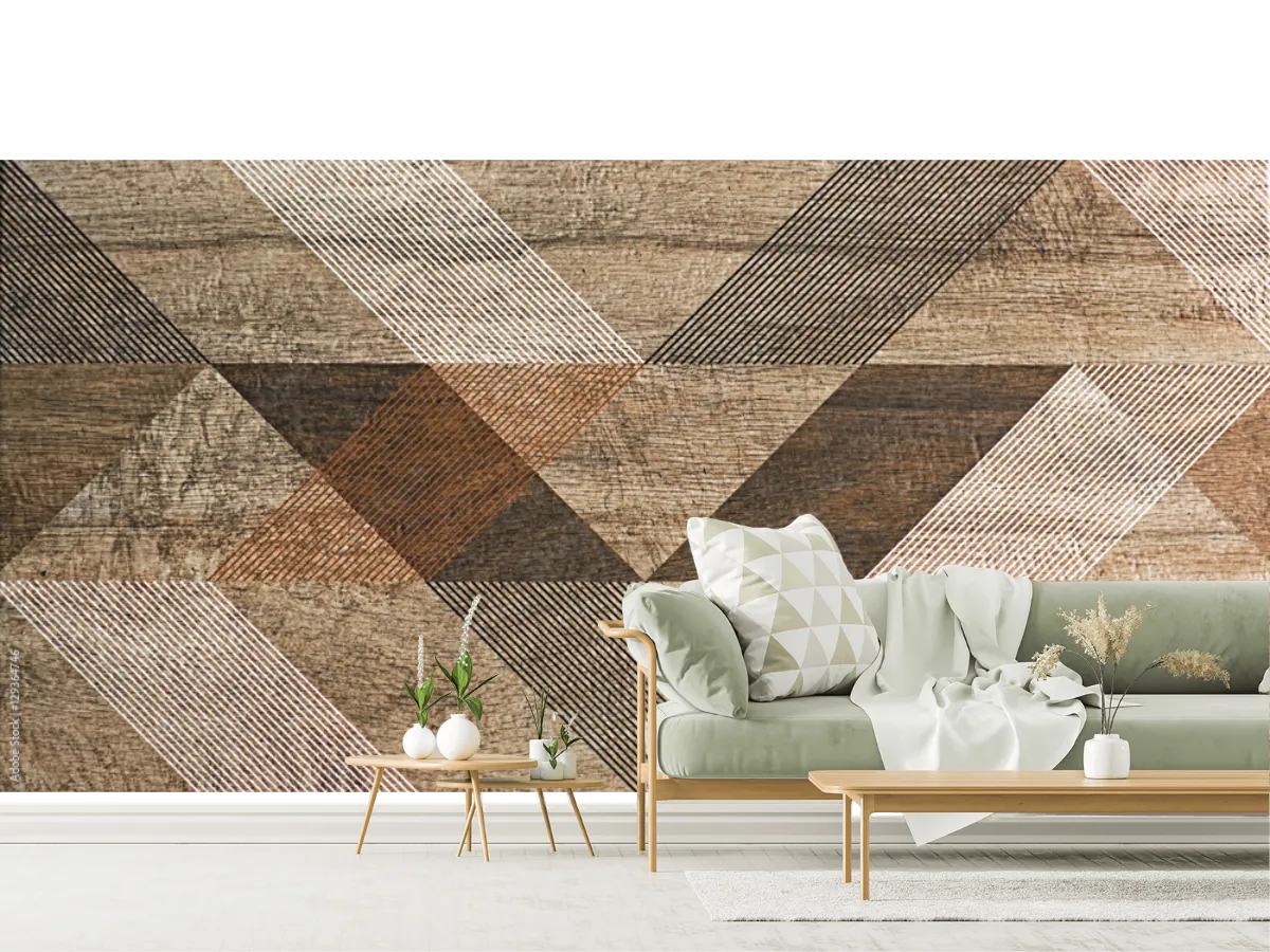 Mural Prisma Crudo Geométrico para paredes | Fotomural decorativo en vinil, tapiz liso o texturizado