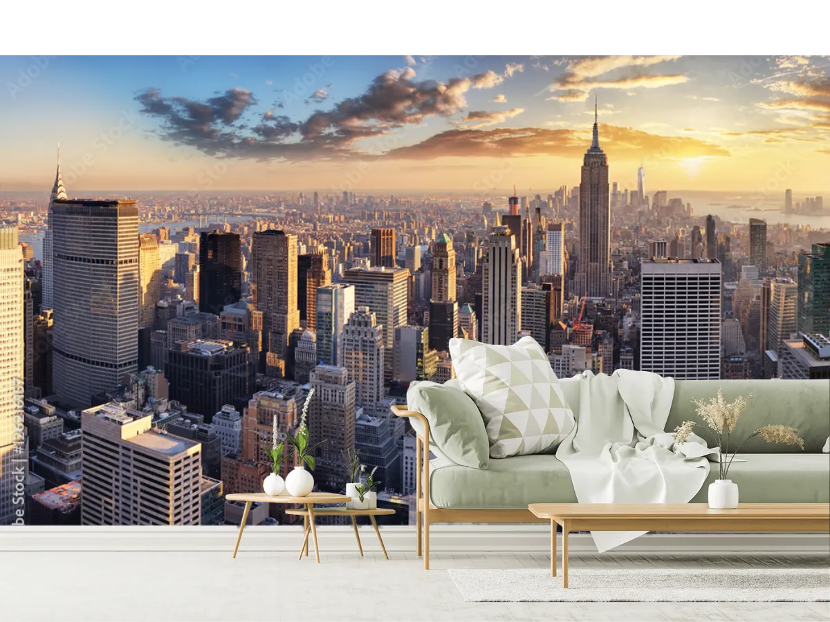 Fotomural Mural Skyline Esencia Urbana en Vinil, Texturizado o Contract