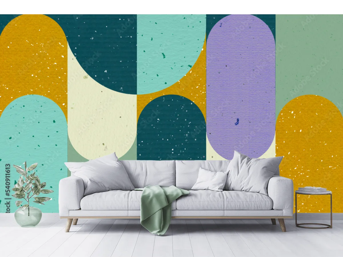 Mural Geométrico Sensaciones Abstractas en Vinil o Papel Tapiz Decorativo