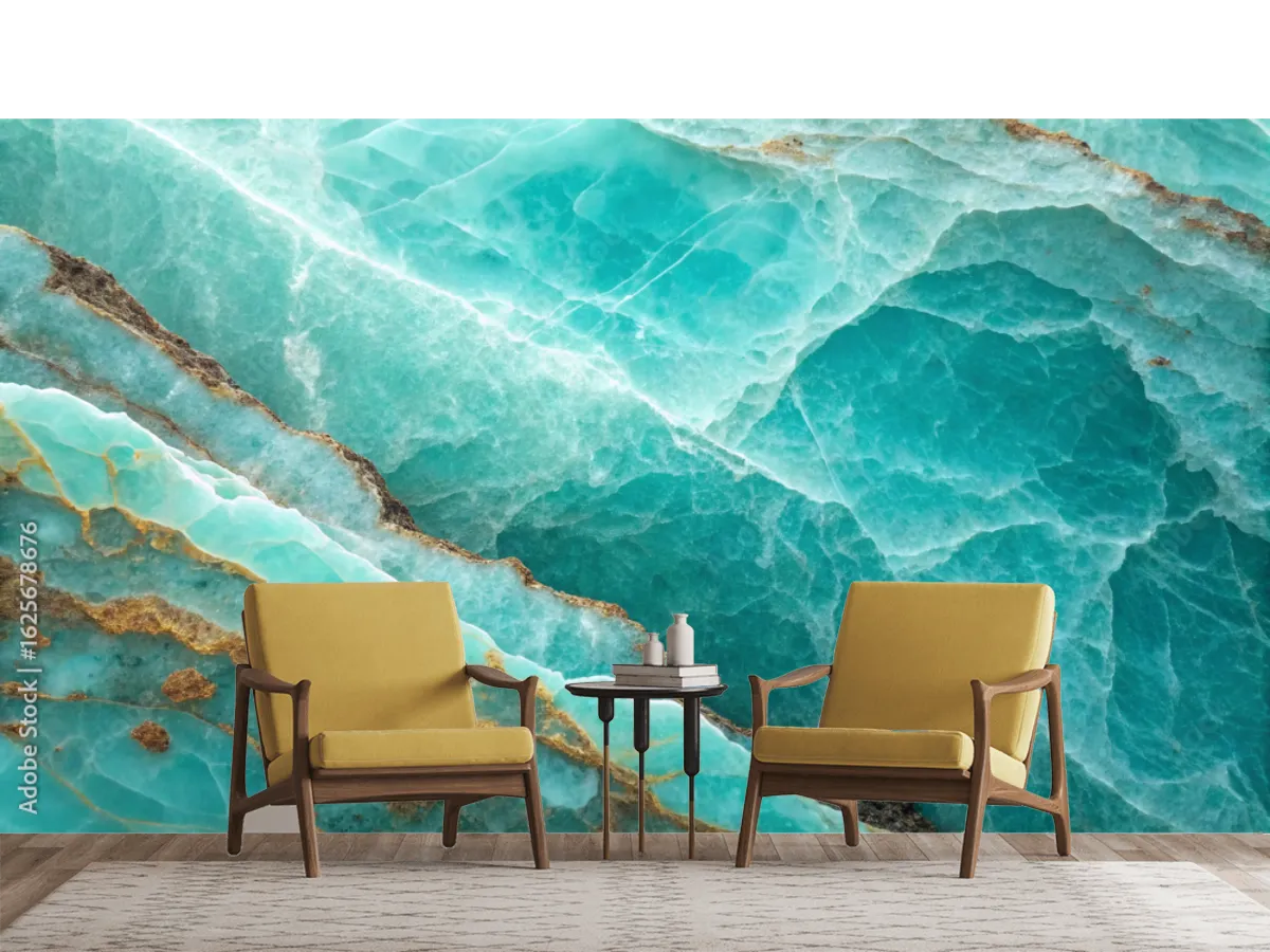 Modelo Mural Turquesa Esmeralda para decoración de sala y oficina