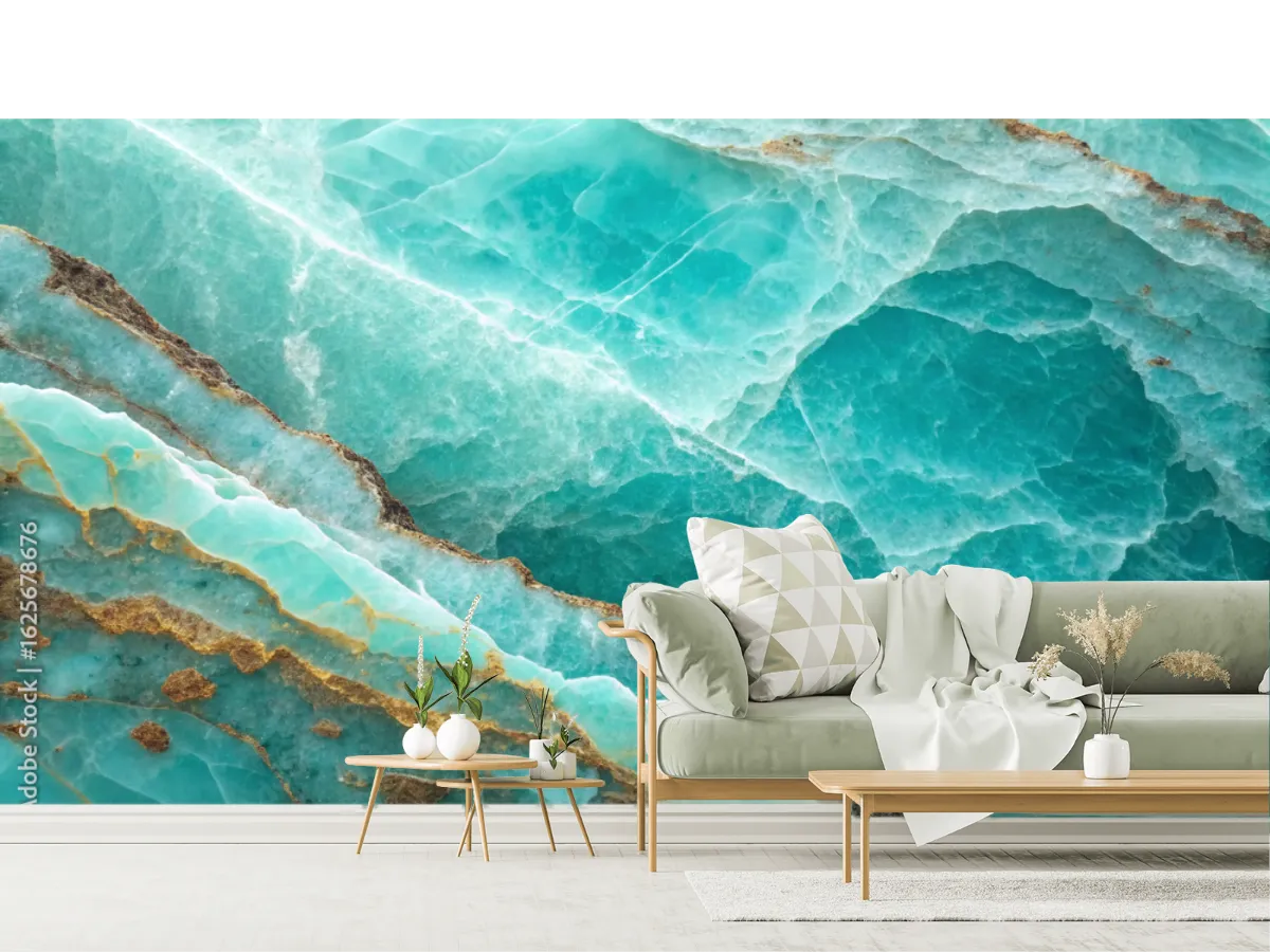 Modelo Mural Turquesa Esmeralda para decoración de sala y oficina