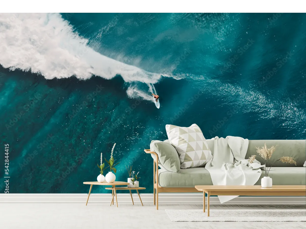 Mural Ola Esmeralda – Fotomural Decorativo Personalizable