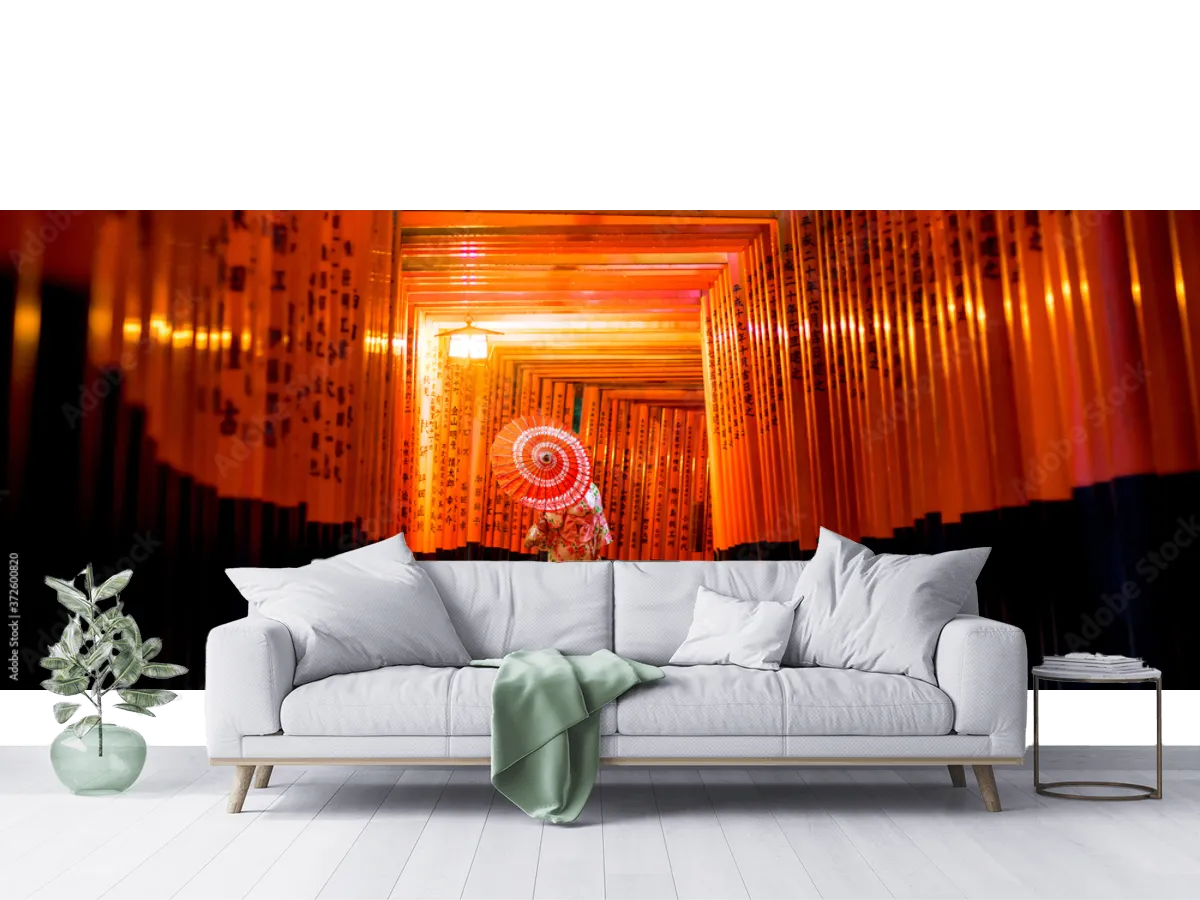 Mural Camino Torii Japonés Vinil Arquitectónico Fotomural Decorativo