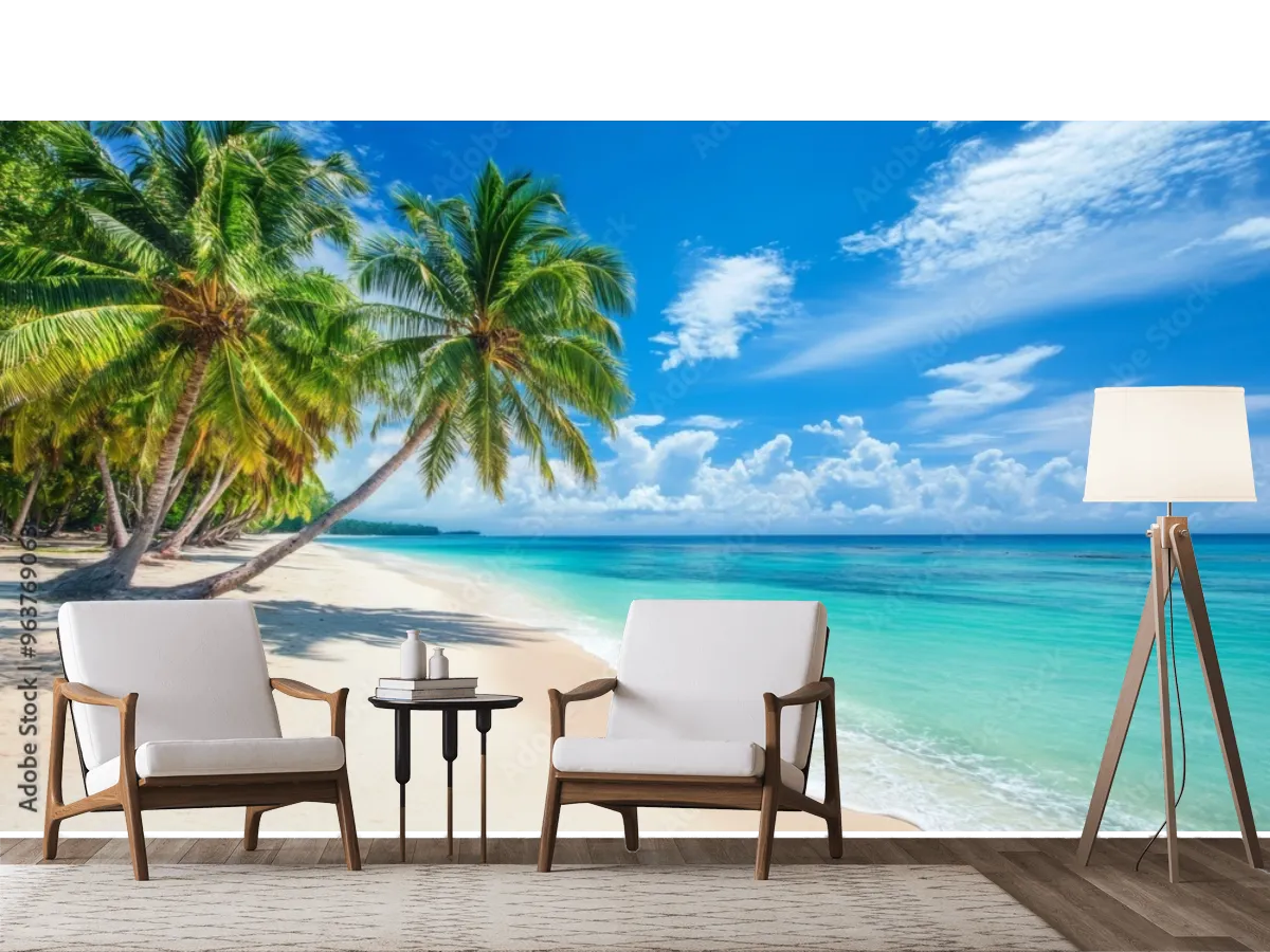 Mural Paraíso Tropical – Fotomural para paredes de playa en Vinil, Texturizado o Contract
