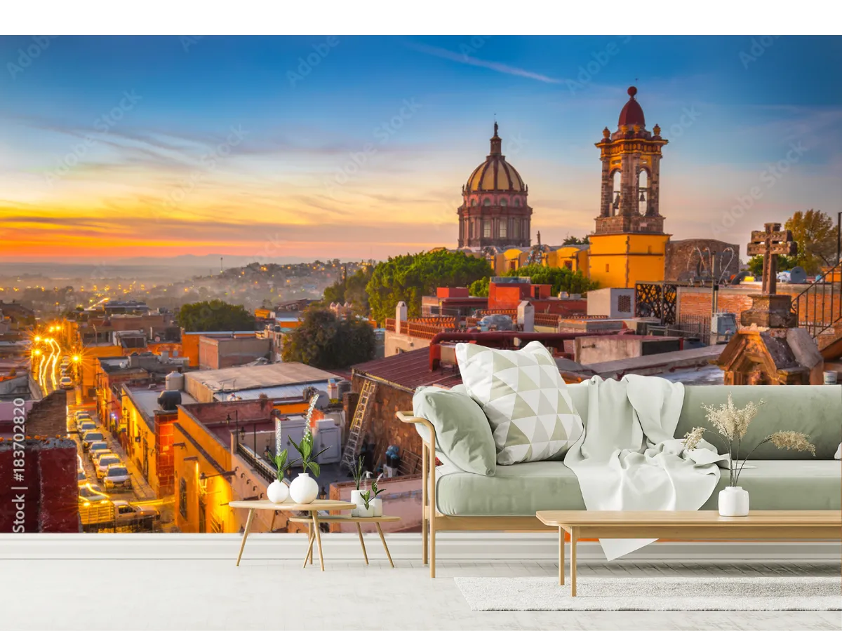 Mural San Miguel Encanto Colonial Vinil Arquitectónico Personalizado
