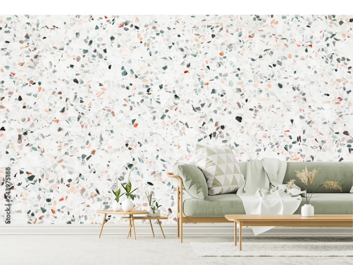 Mural Terrazzo Oasis Moderno para decoración mural en vinil o papel tapiz