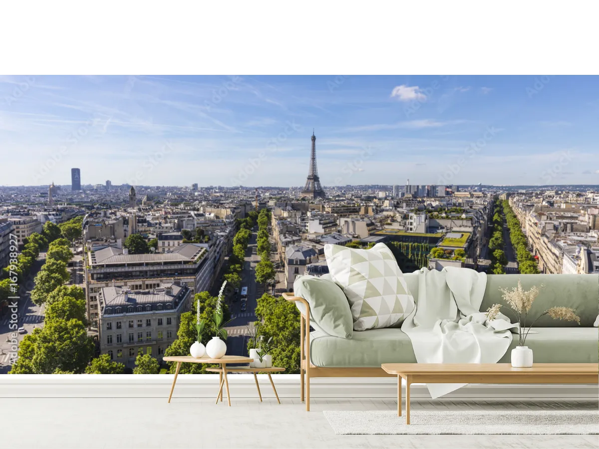 Fotomural Mural París Esplendor Vista Torre Eiffel | Vinil, Tapiz Texturizado