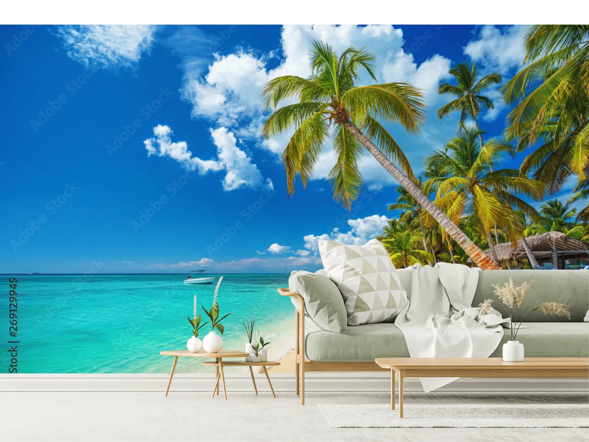 Mural Paraíso Azul Caribeño fotomural decoración vinil/papel tapiz