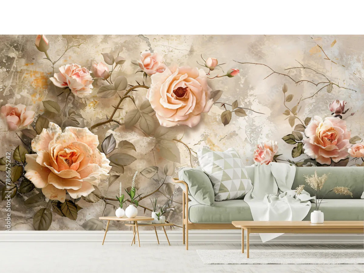 Mural Rosas Eterno Encanto para Decoración de Pared, Papel Tapiz y Vinil