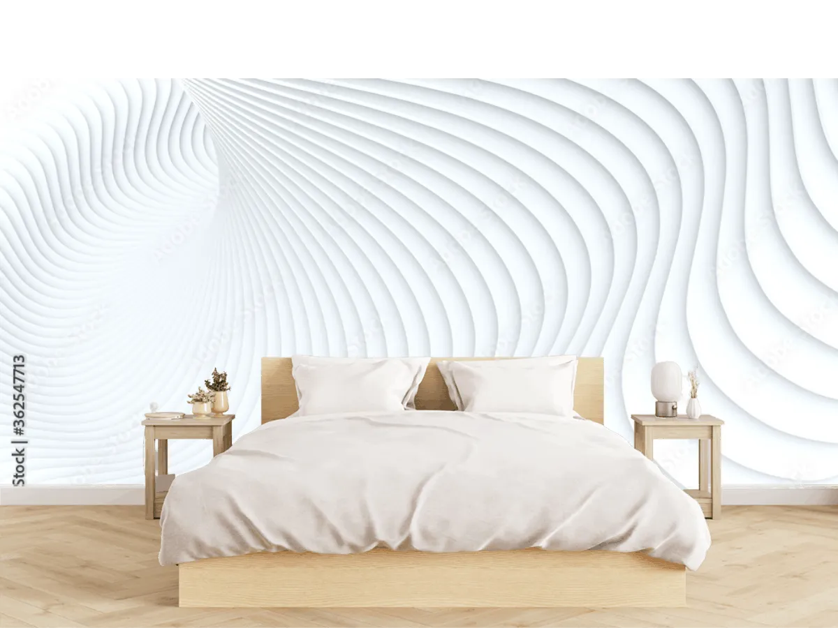 Mural Esencia Ondulada Blanco para Decoración de Pared - Vinil Arquitectónico y Papeles Tapiz Exclusivos