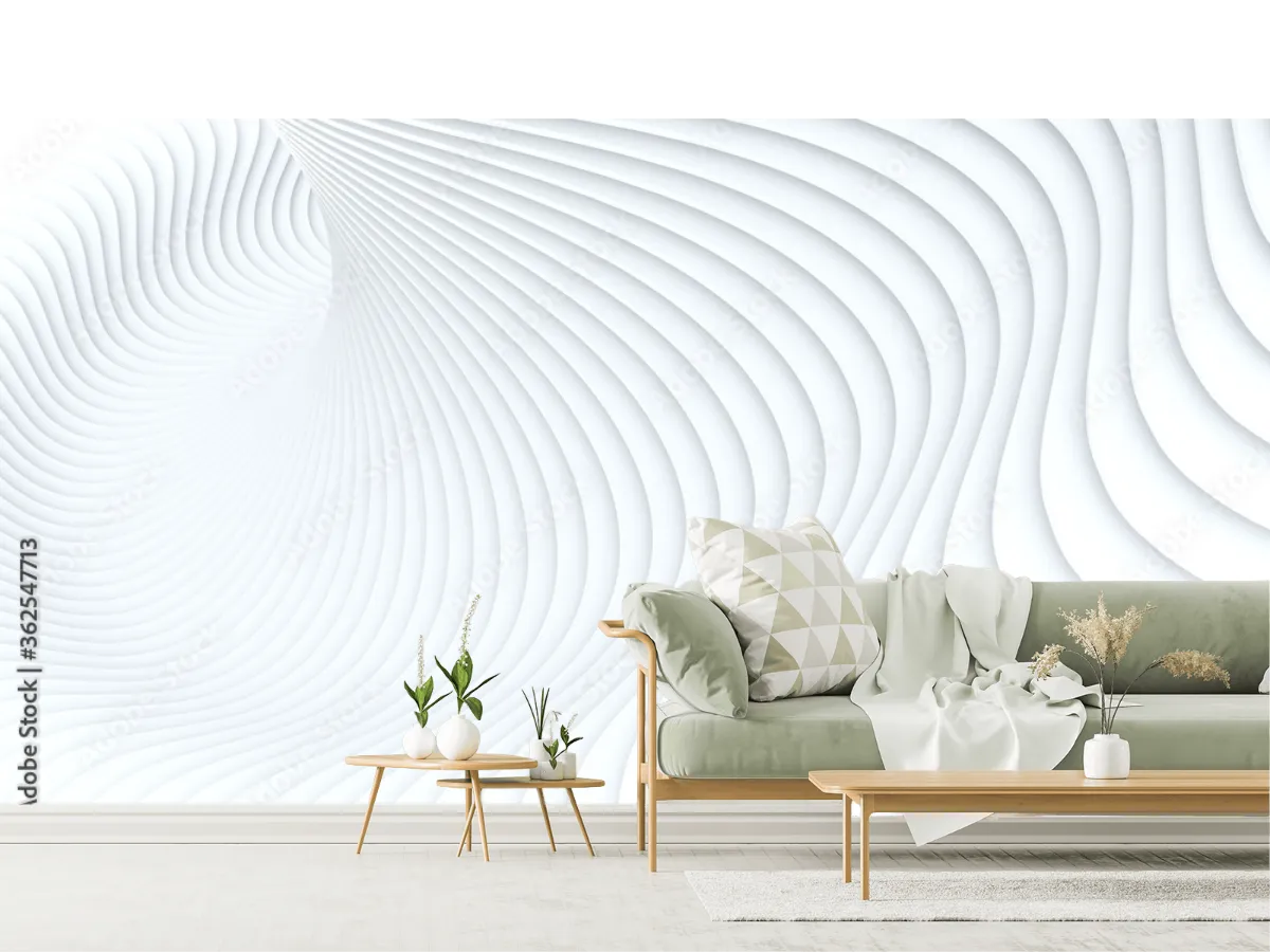 Mural Esencia Ondulada Blanco para Decoración de Pared - Vinil Arquitectónico y Papeles Tapiz Exclusivos