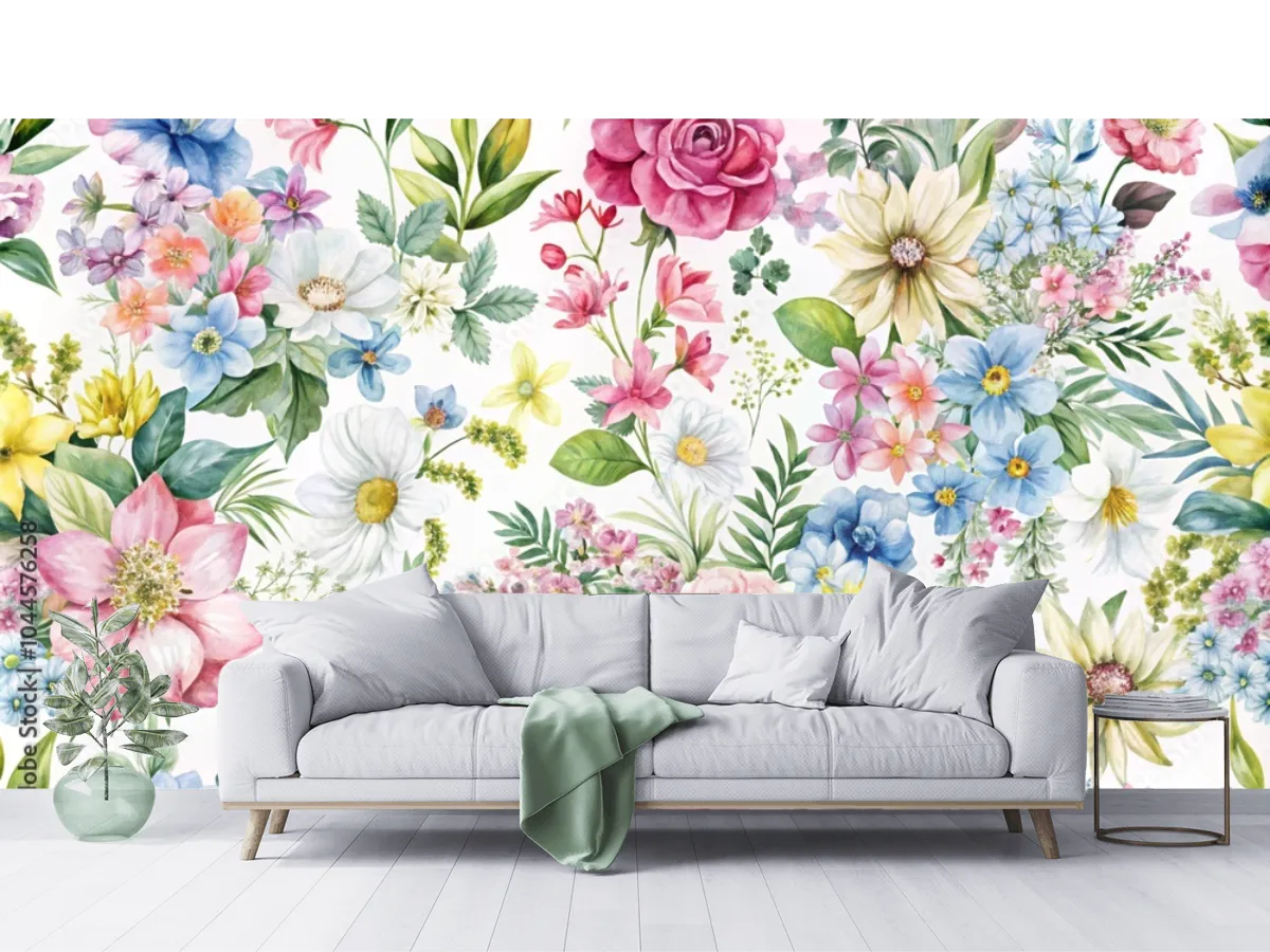 Mural Floral Eterno Jardín - Fotomural Decorativo Personalizado