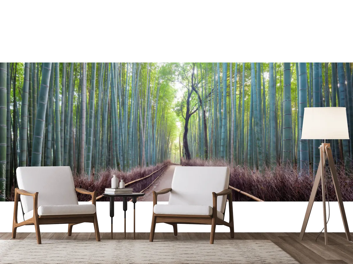 Mural Sendero de Bambú Relajante para sala o recámara | Vinil, Tapiz Decorativo
