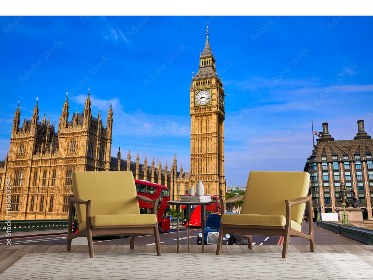 Mural Londres Urbano Big Ben | Fotomural decorativo vinil y tapiz personalizable