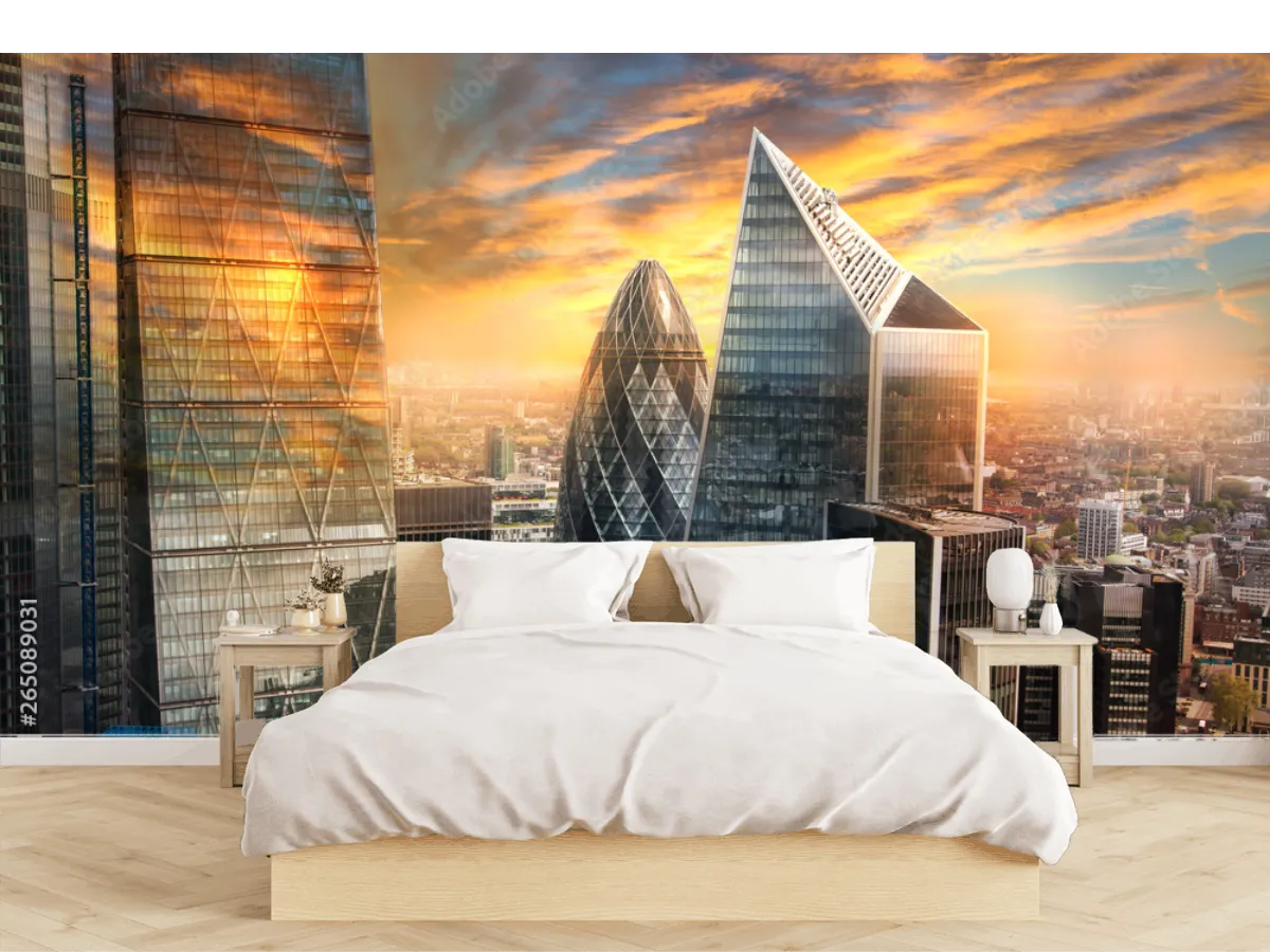 Mural Skyline Urbano Londres para Sala u Oficina (Vinil, Tapiz, Contract)