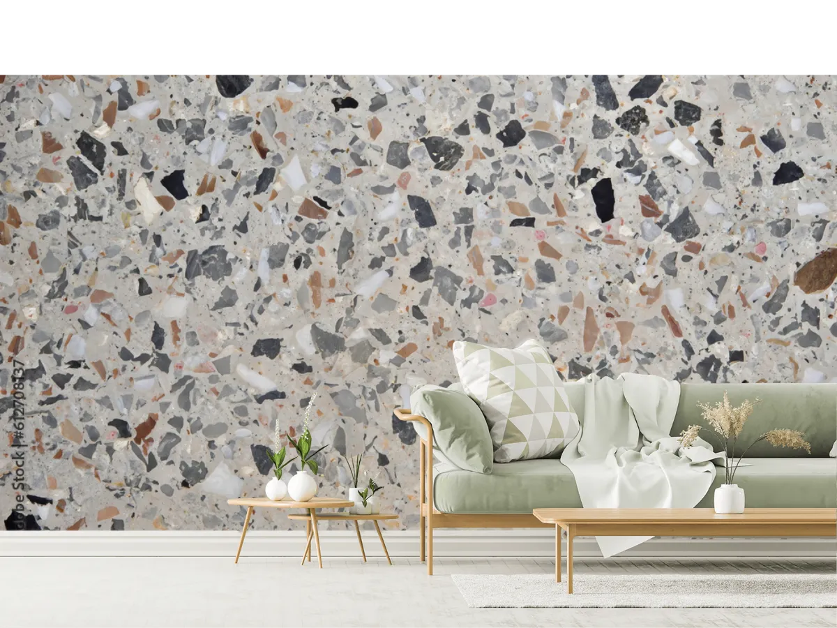 Mural Terrazzo Moderno – Fotomural para Decoración de Sala en Vinil o Tapiz