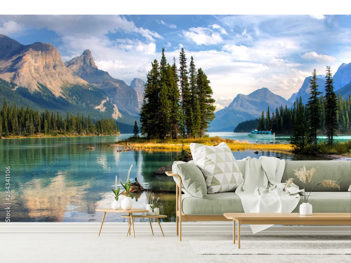 Mural Espíritu Lago Montañas - Fotomural Decorativo Vinil, Tapiz, Contract