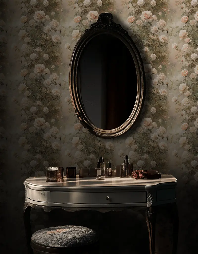 Mural Amelise Encanto Floral Beige, papel tapiz decorativo elegante