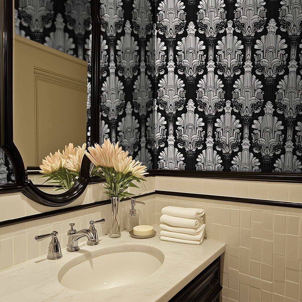 Papel tapiz Ornamentos Art Déco Monocromos