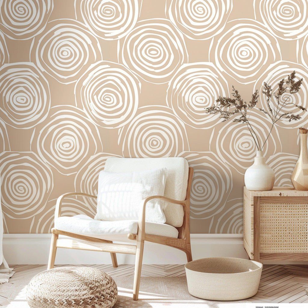 Papel tapiz Espirales Blancas Fondo Arena