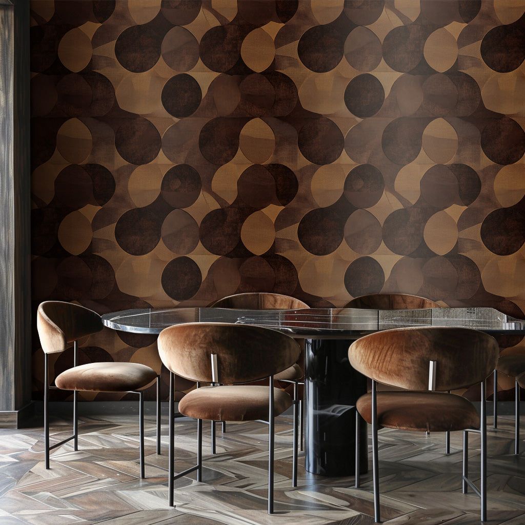 Papel tapiz Círculos en Tonos Café