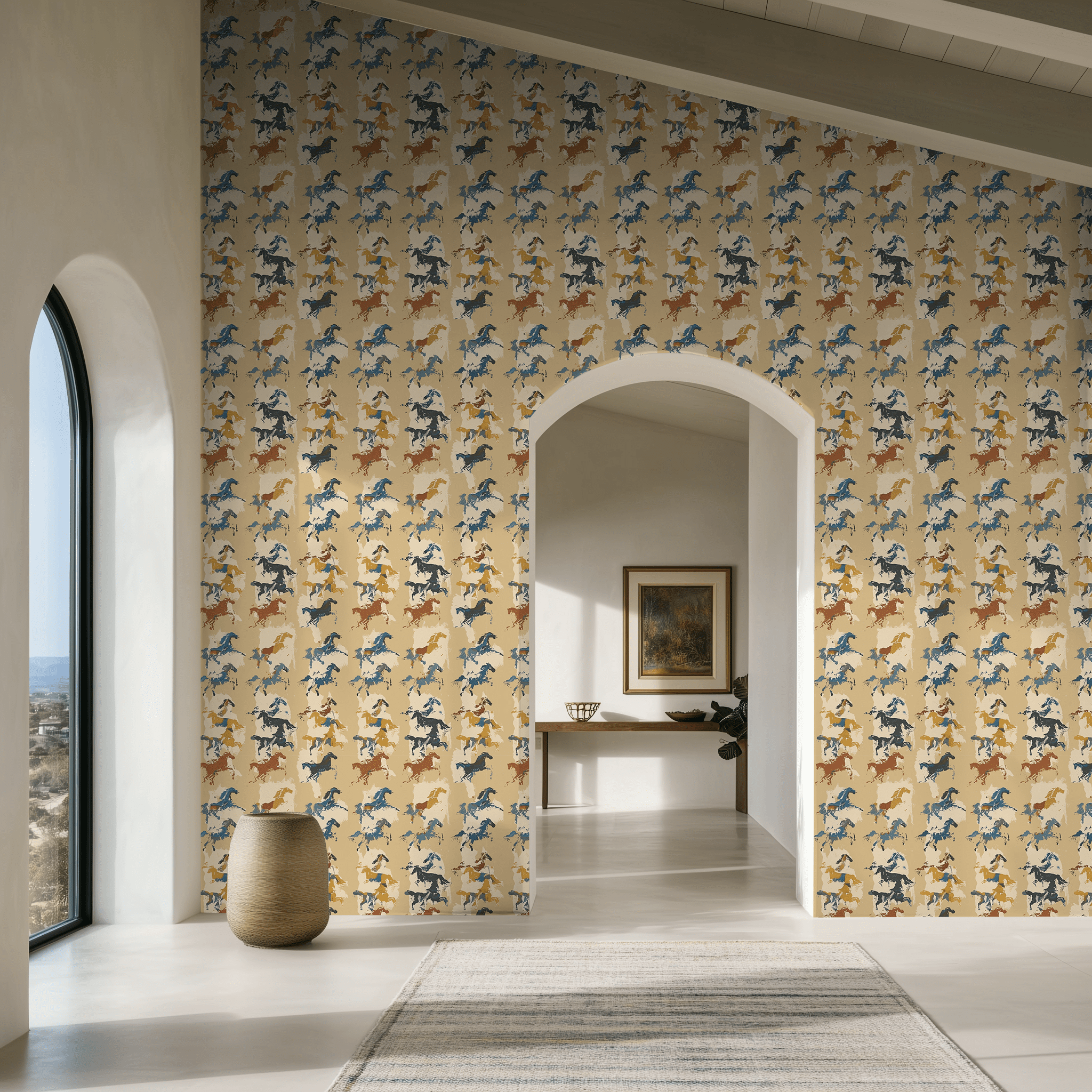 Papel tapiz Caballos Pictóricos Fondo Arena
