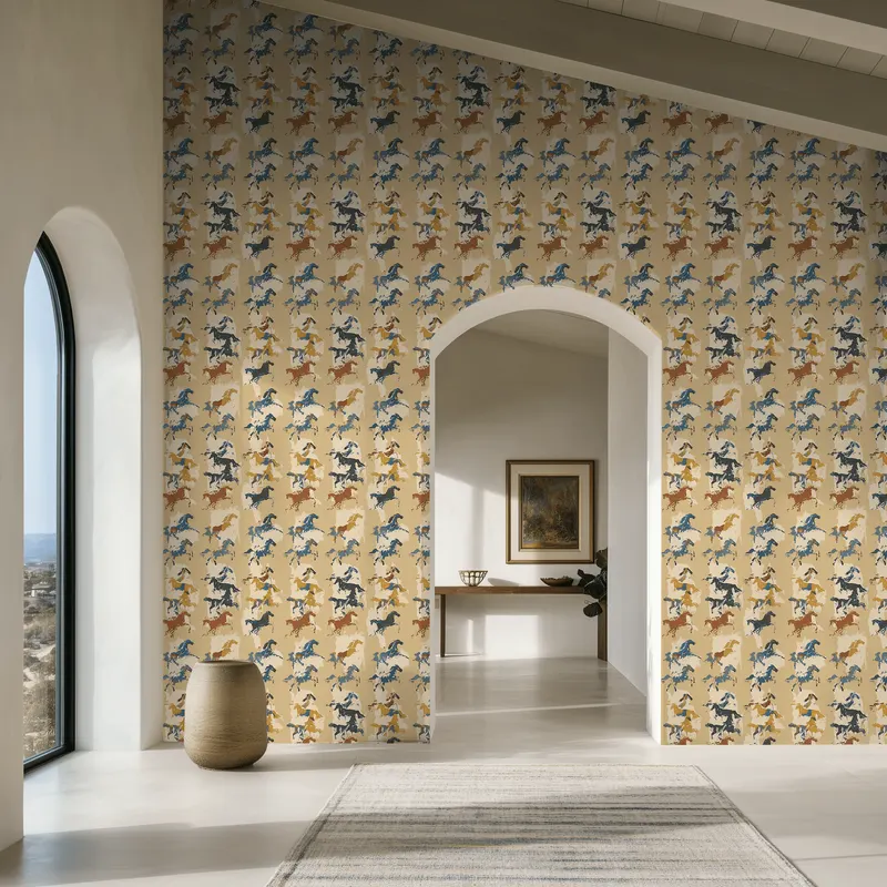 Papel tapiz Caballos Pictóricos Fondo Arena
