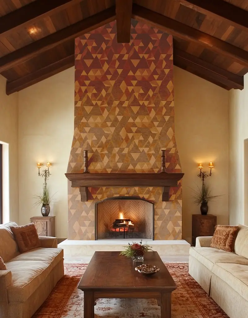 Papel tapiz Triángulos en Tonos Terracota
