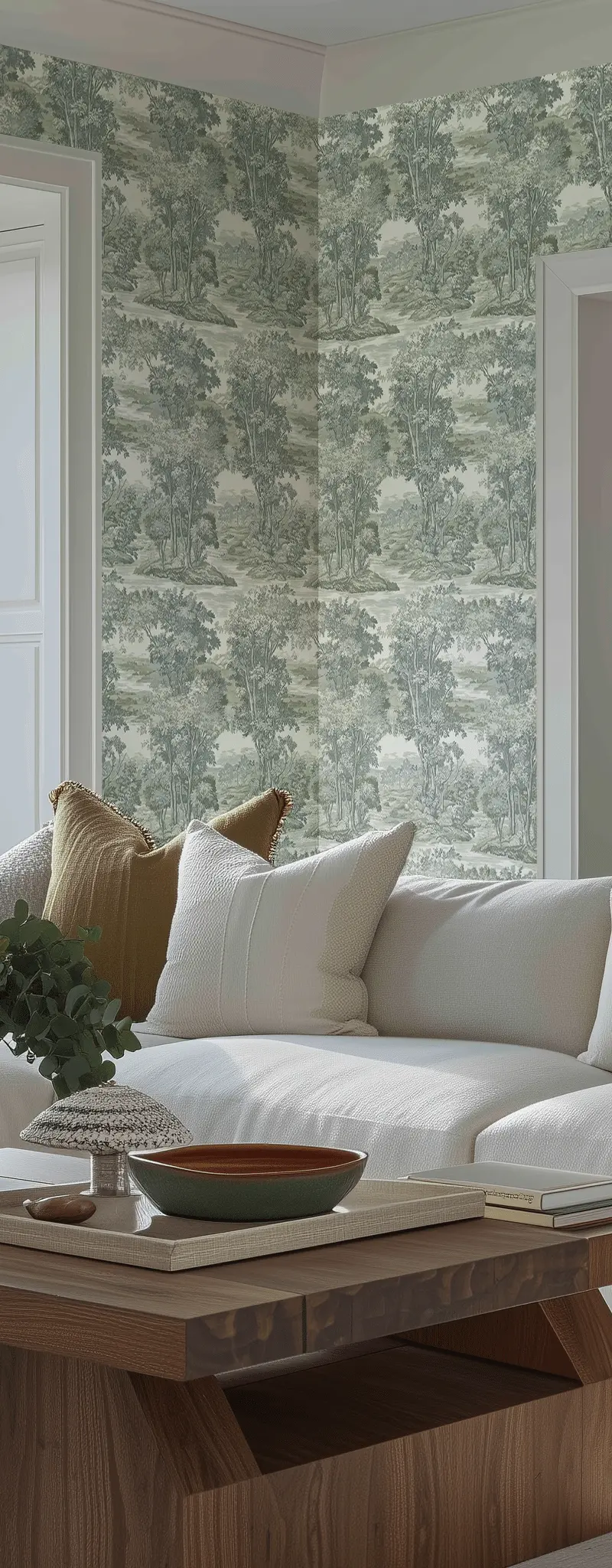 Papel tapiz Bosque Toile Verde Salvia