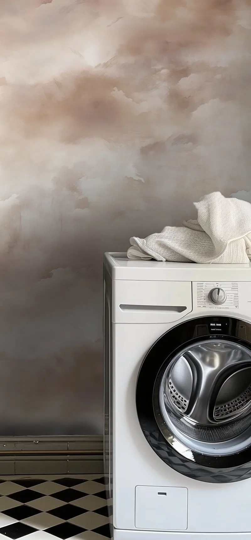 Papel tapiz Nubes Arena y Taupe Suave