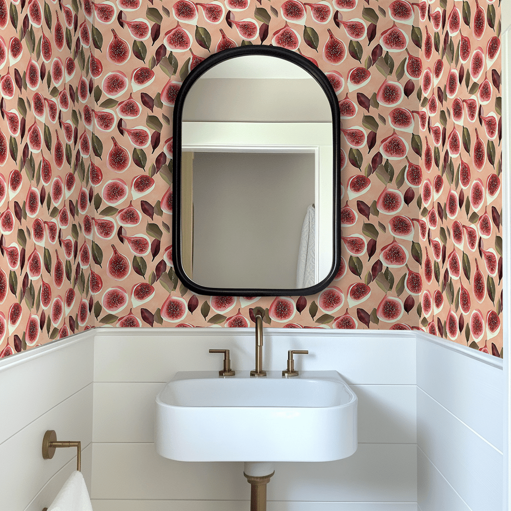 Papel tapiz Higos Rosados sobre Durazno