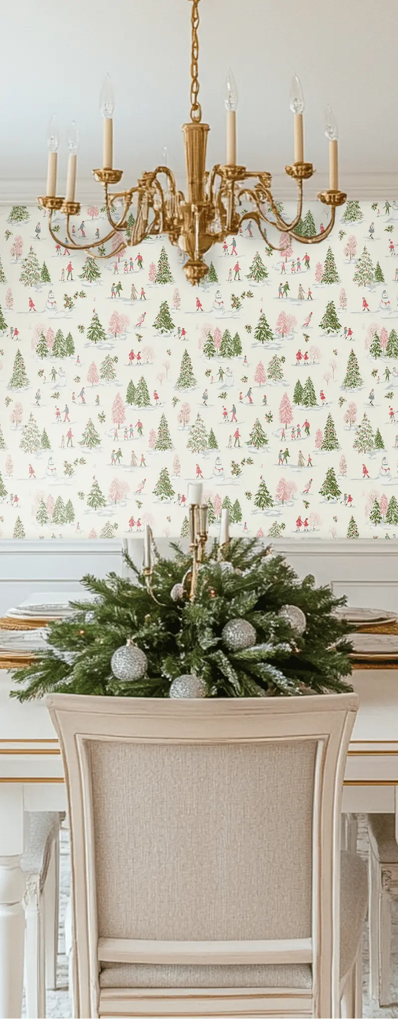 Papel tapiz Bosque Invernal Ilustrado