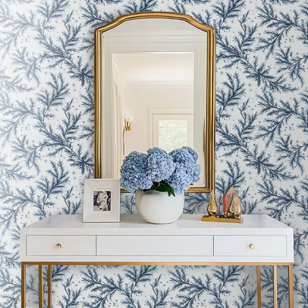 Papel tapiz Ramas de Pino Azul