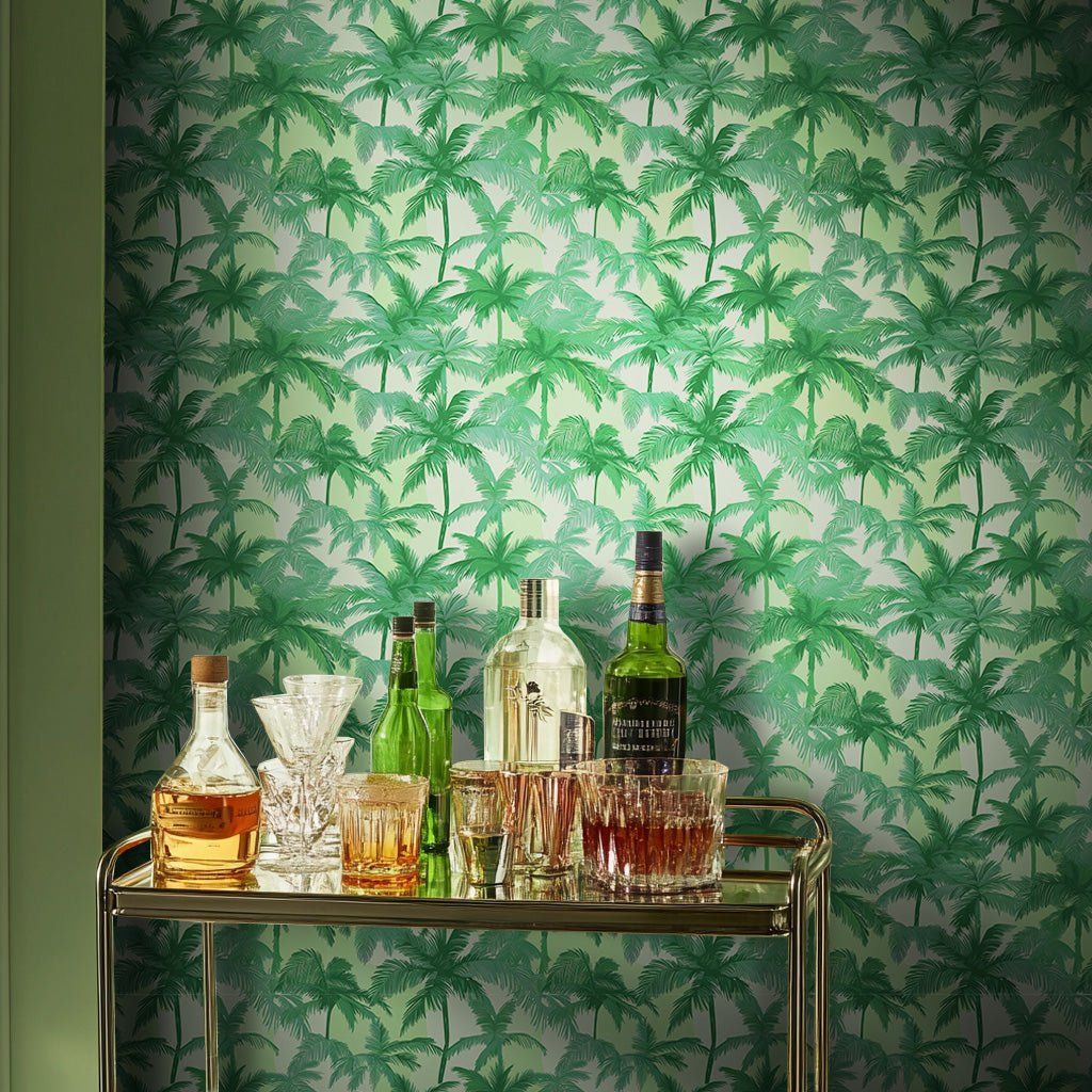 Papel tapiz Palmeras Verdes Tropicales