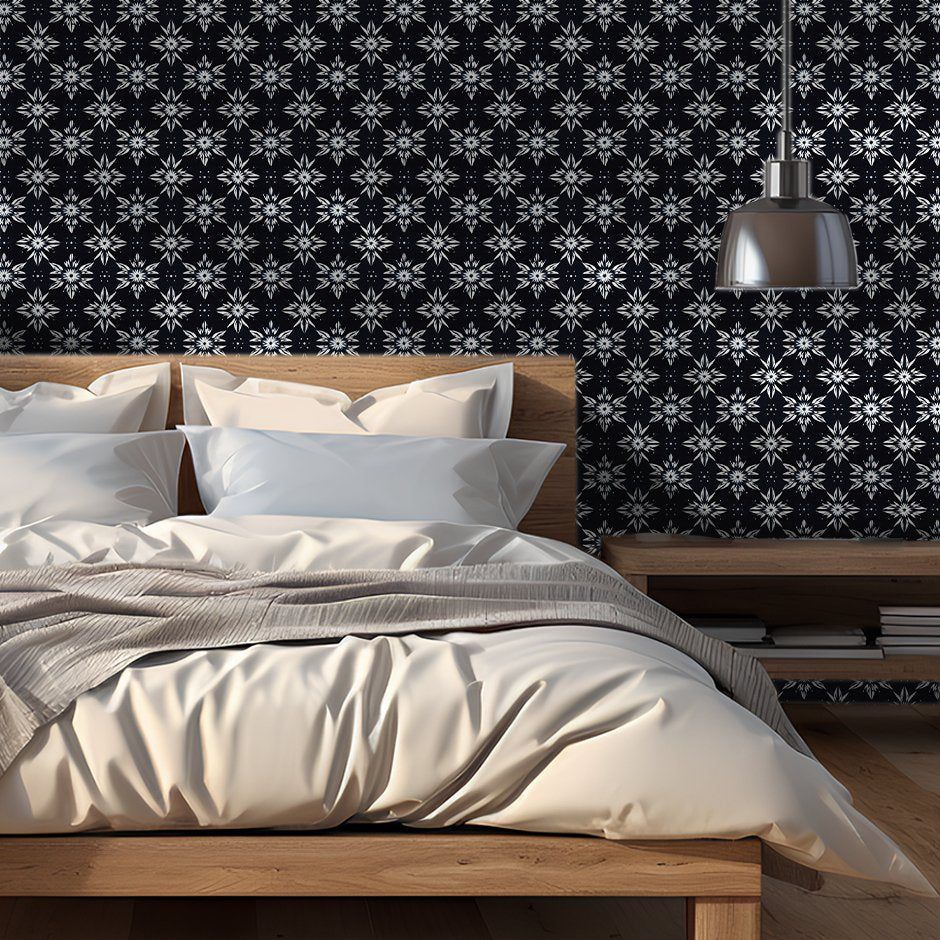 Papel tapiz Estrellas Blancas sobre Negro