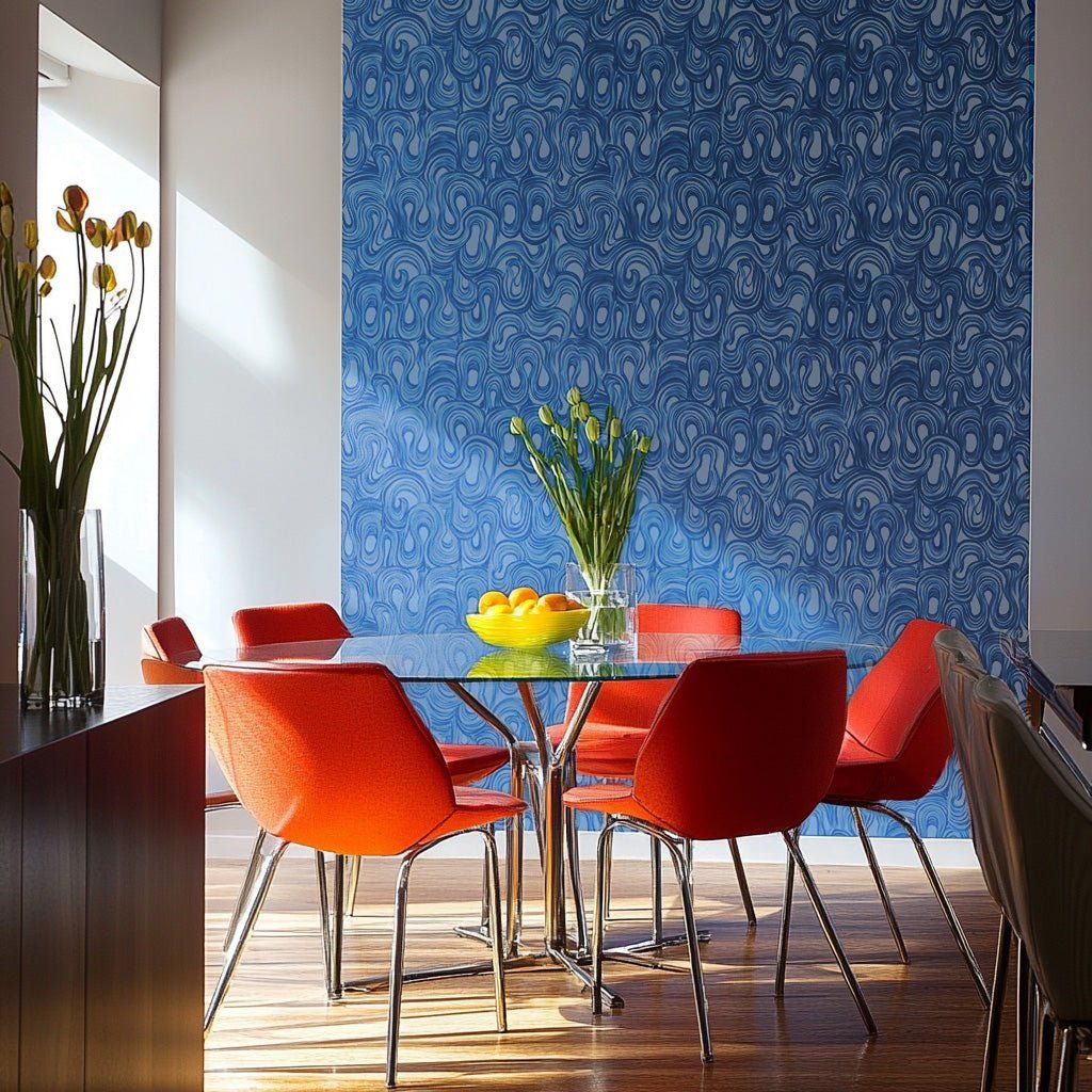 Papel tapiz Ondas de Líneas Azules