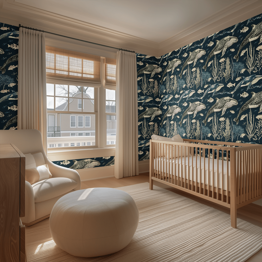 Papel tapiz Ballenas y Vida Marina Ilustrada