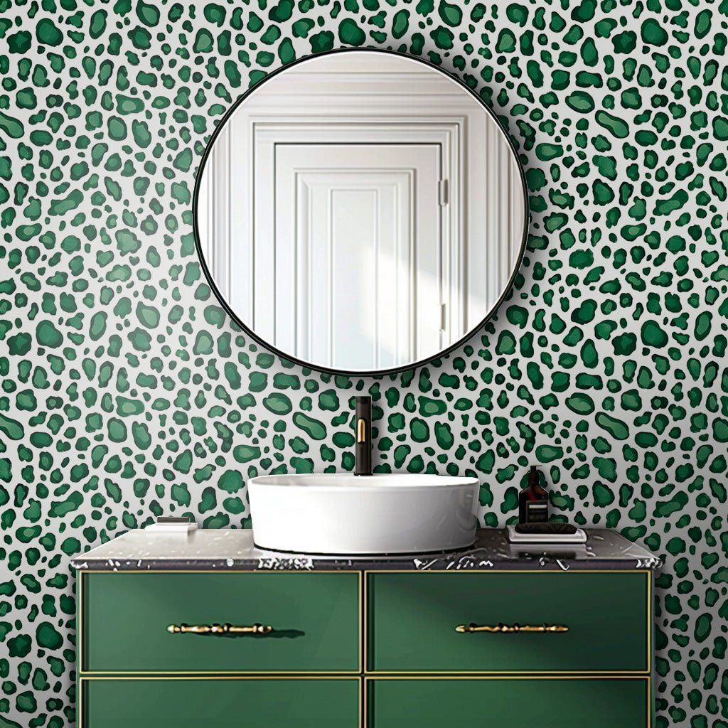 Papel tapiz Manchas de leopardo verdes