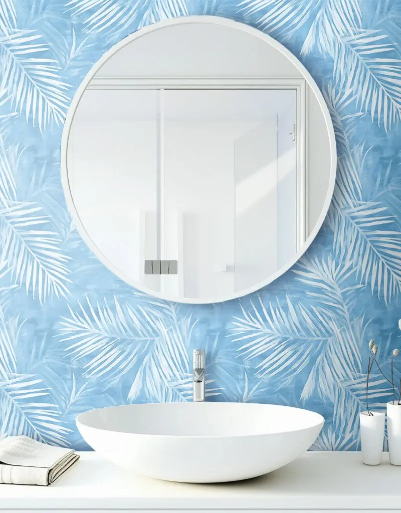 Papel tapiz Palmas blancas sobre azul cielo