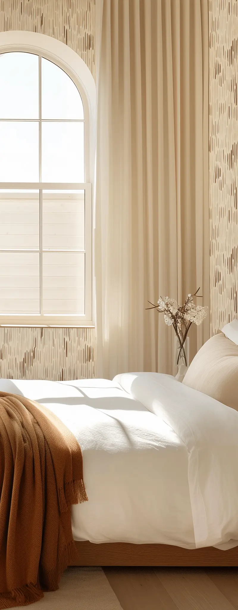Papel tapiz Trazos verticales beige y crema
