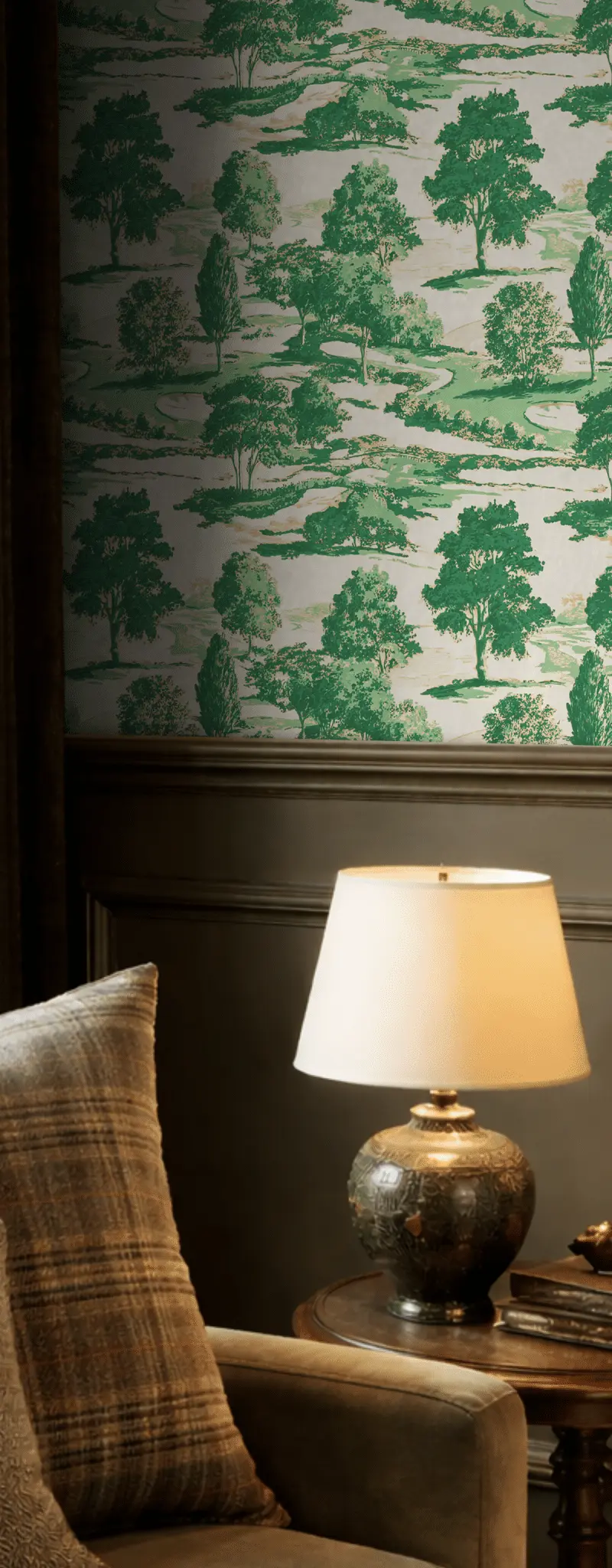 Papel tapiz Paisaje verde de estilo toile