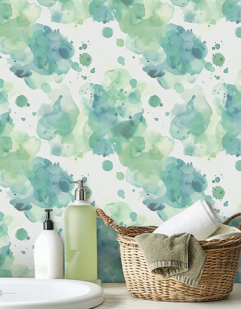 Papel tapiz Puntos suaves azules y menta