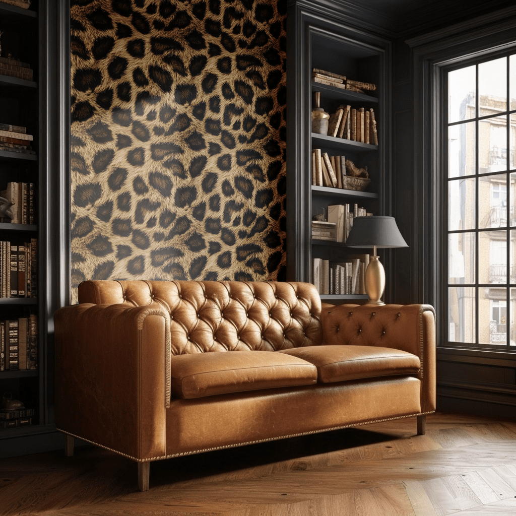 Papel tapiz Leopardo tierra y negro