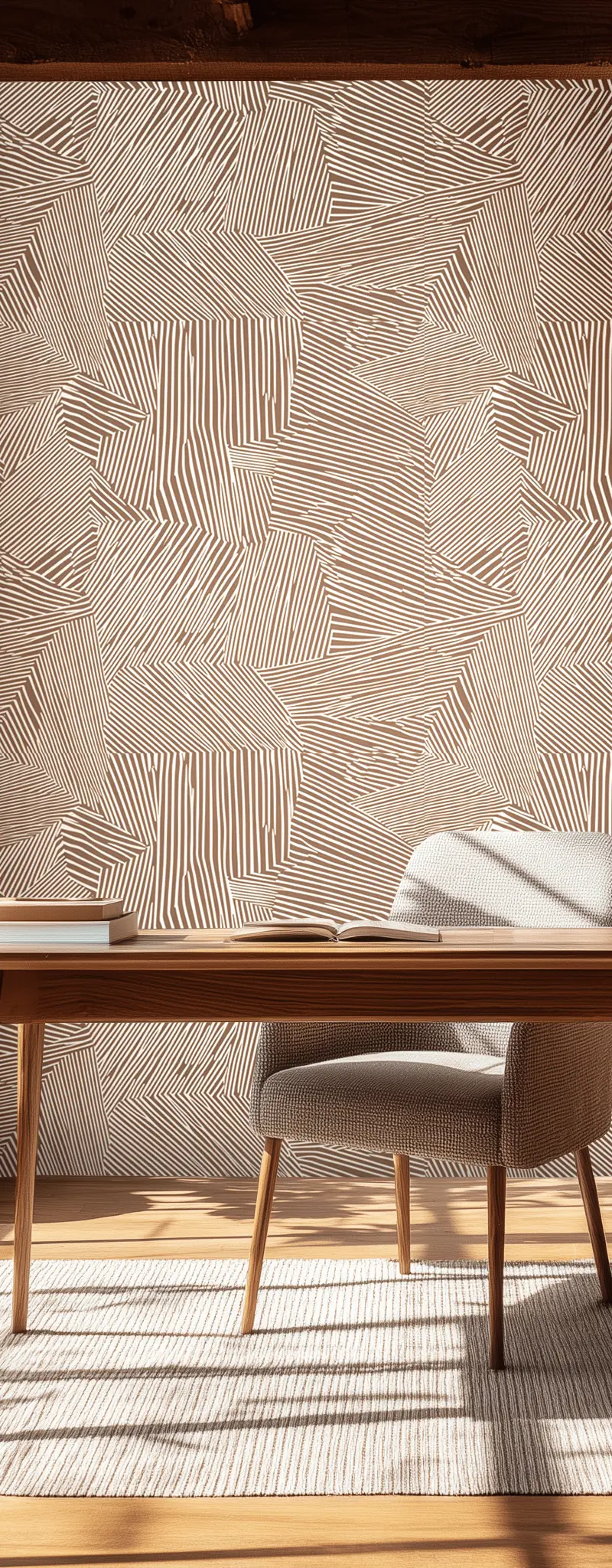 Papel tapiz Líneas abstractas en beige