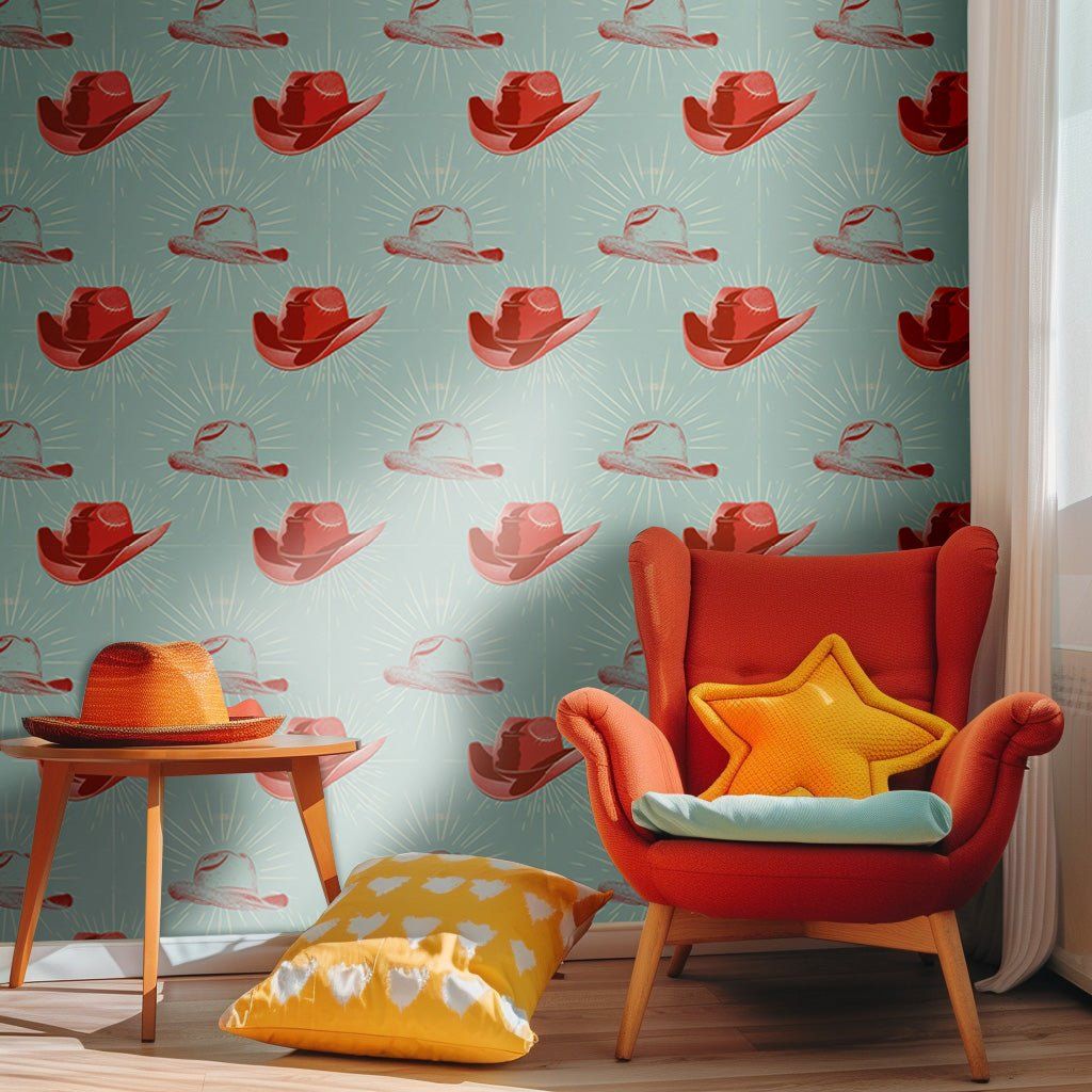 Papel tapiz Sombreros rojos de estilo western
