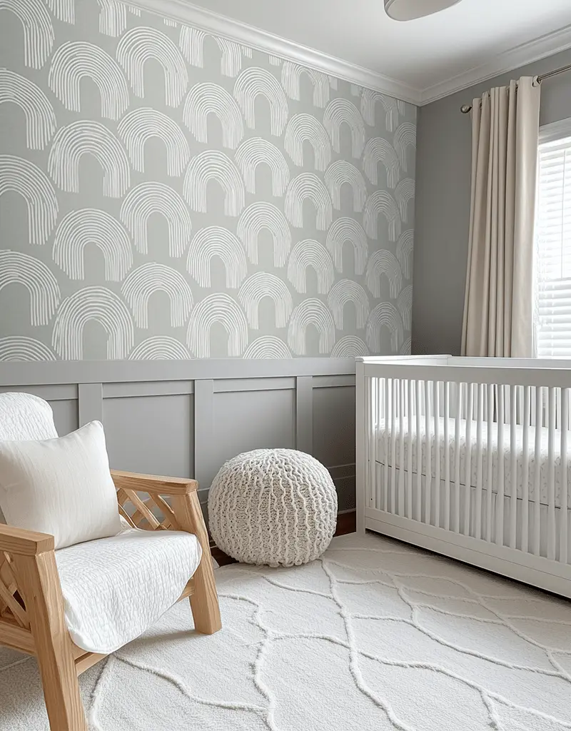 Papel tapiz Arcos blancos sobre gris