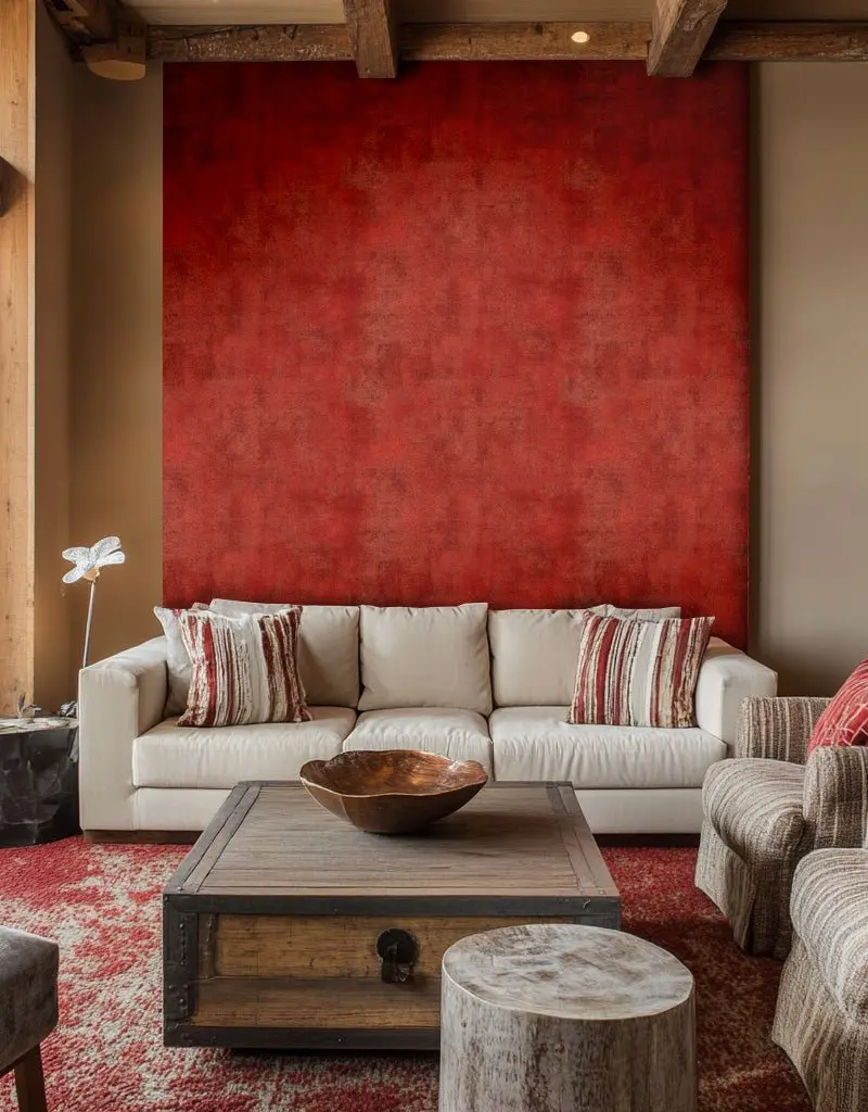 Papel tapiz Pátina visual roja cálida
