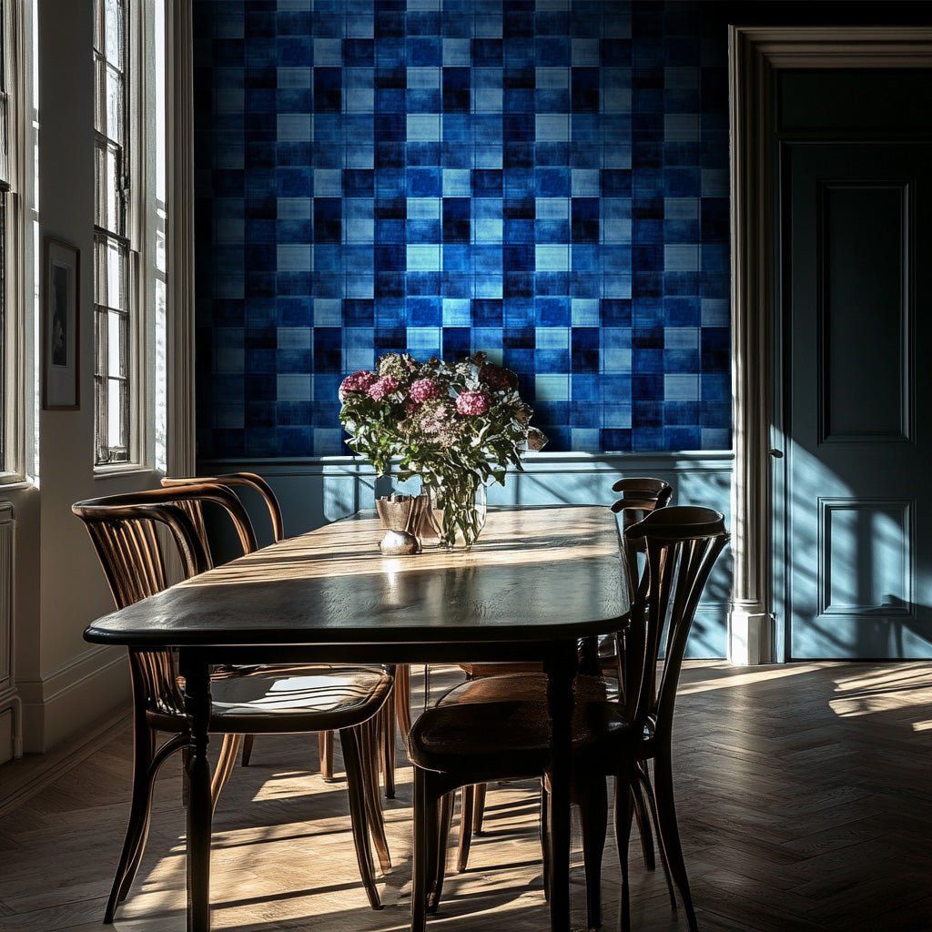 Papel tapiz Cuadros pictóricos azules