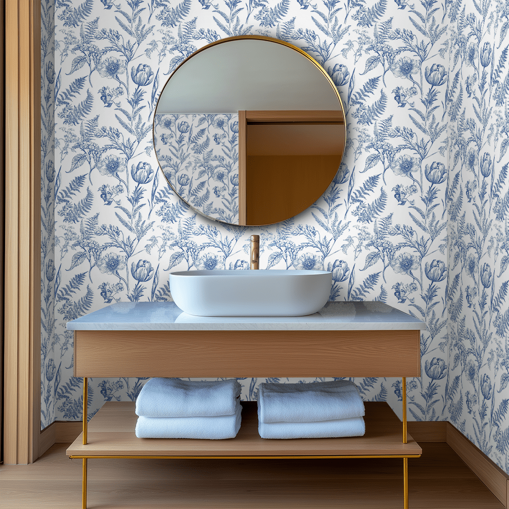Papel tapiz Botánica azul Verona