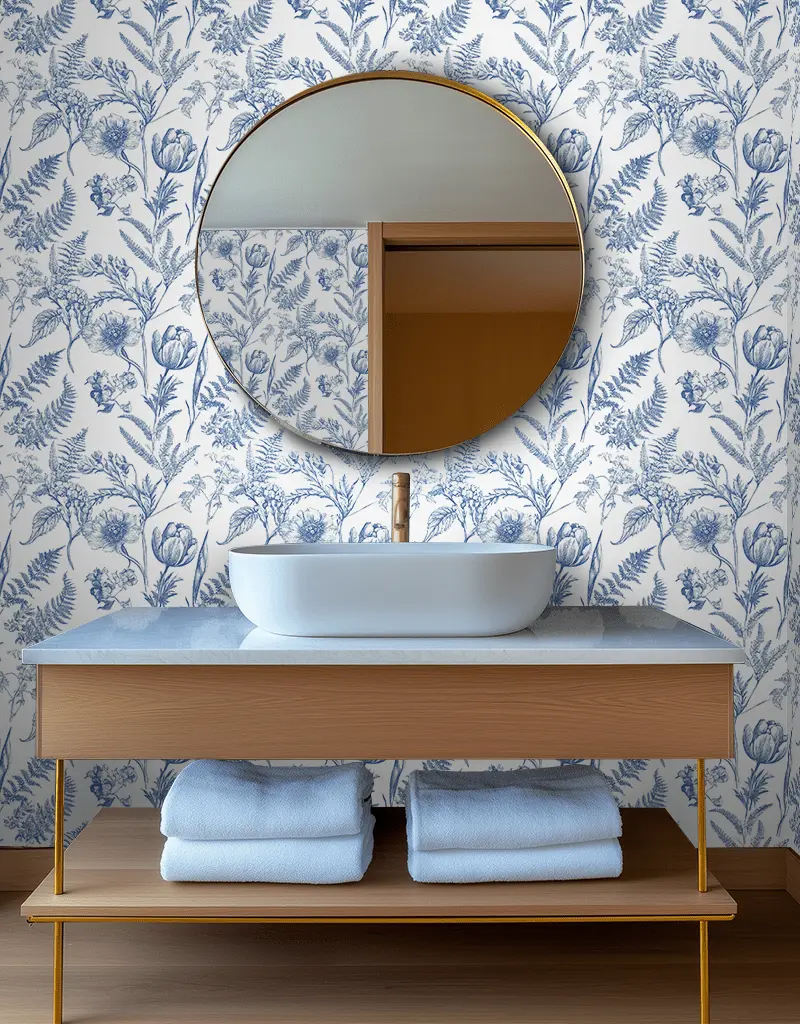 Papel tapiz Botánica azul Verona